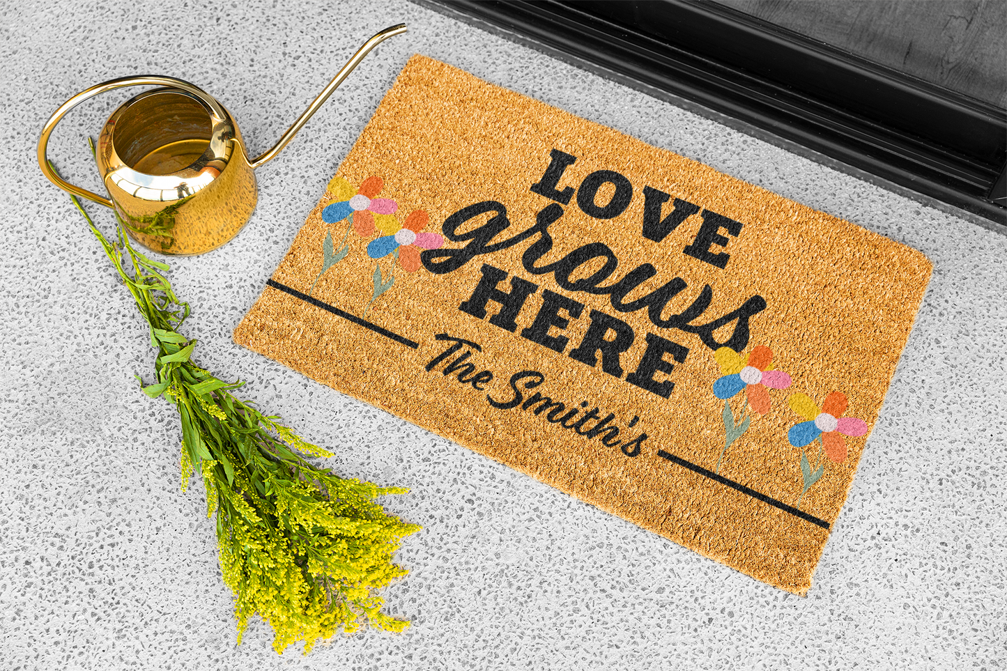 "Love Grows Here" Custom Door Mat