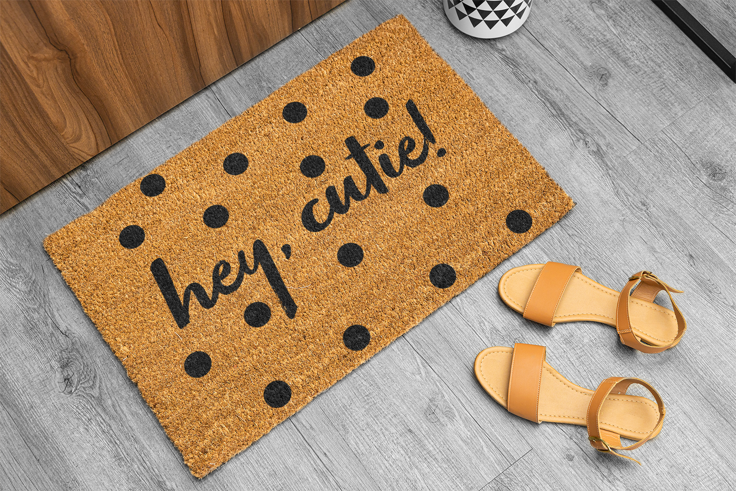 "Hey Cutie" Custom Door Mat